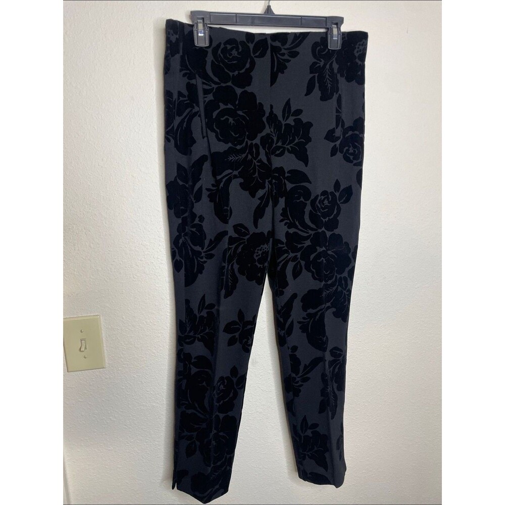 Chico's The Ultimate Fit Juliet Floral Burnout Ankle Pants Size 10 NWT